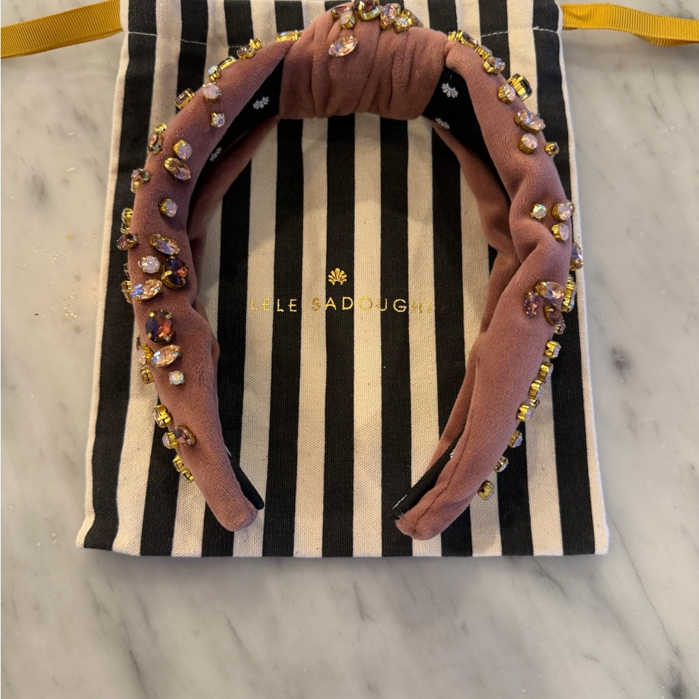 Lele Sadoughi Pink Embellished Headband